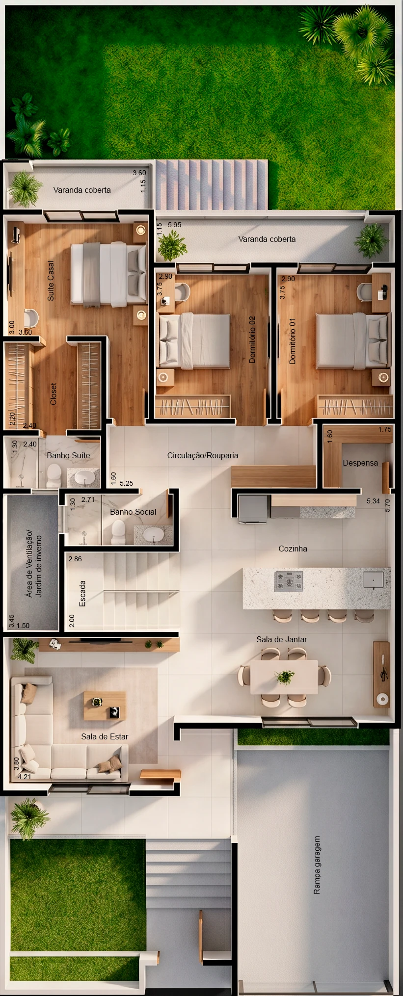 Planta humanizada do pavimento principal